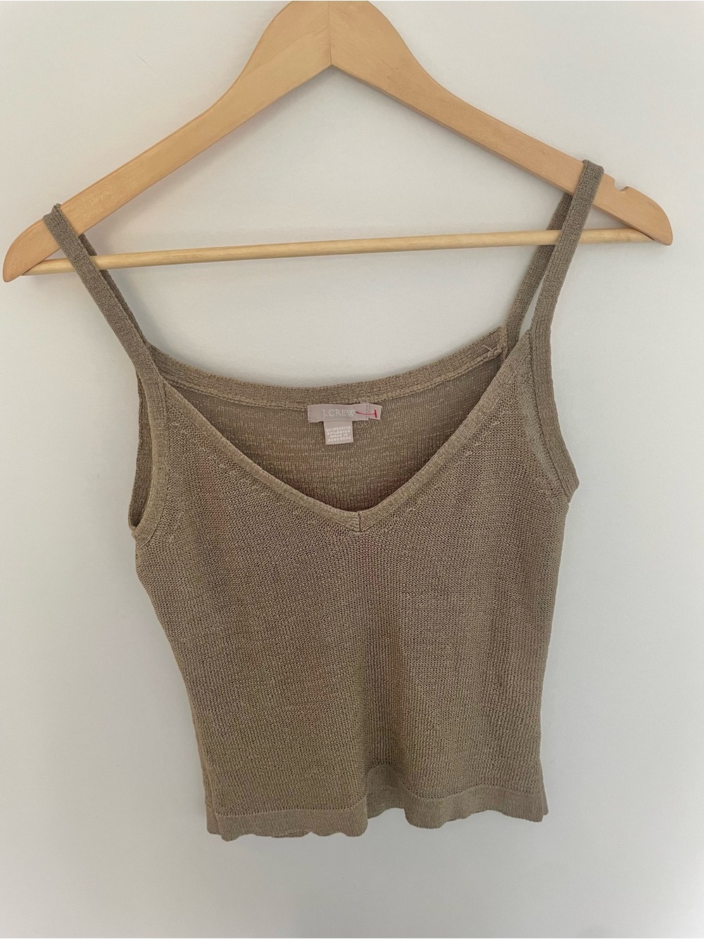 J. Crew Olive Knit V-Neck Camisole